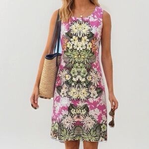 Tiana B. Size 6 Multicoloured Floral Print Dress Yellow Zipper Detail TB06